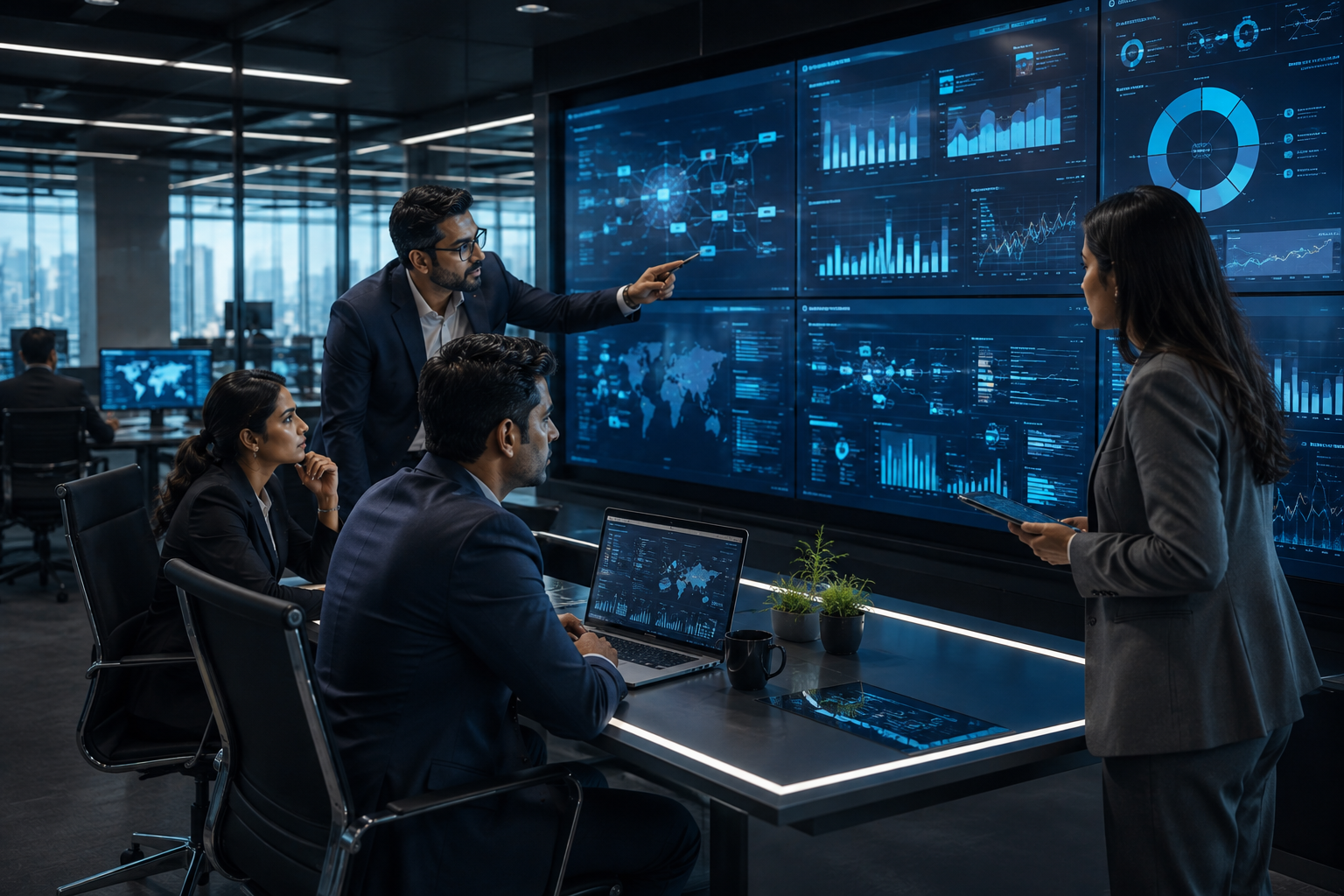 FIMPS digital transformation team using AI CRM automation and business intelligence