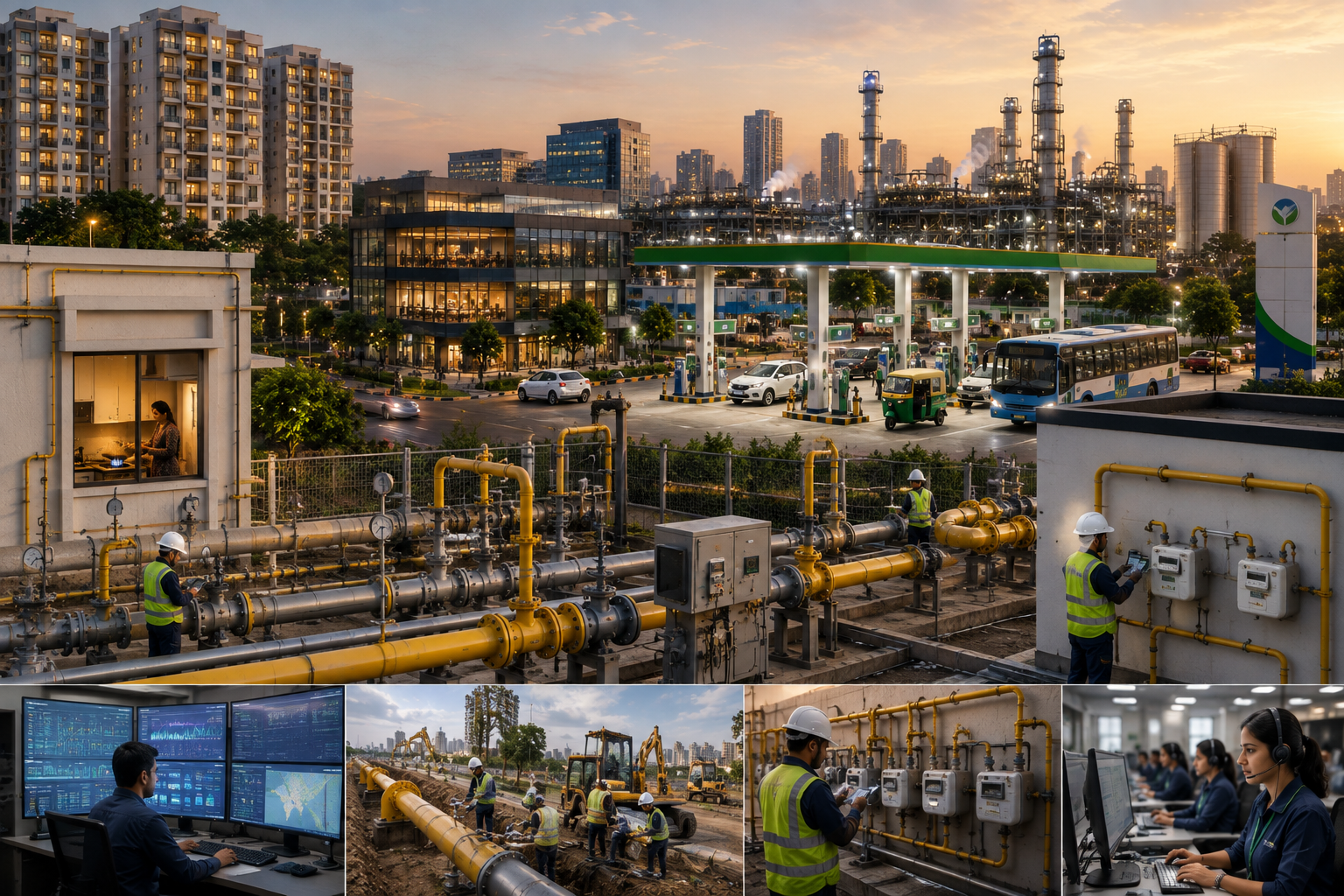 CGD services and solutions with PNG, CNG, commercial and industrial natural gas infrastructure