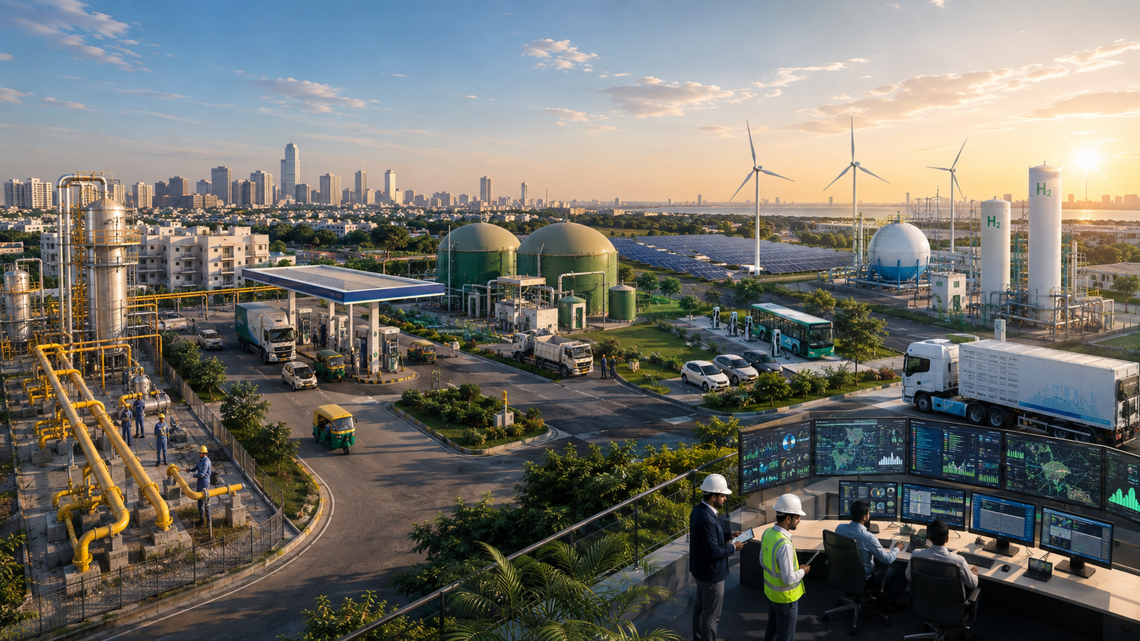 FIMPS Energy Transition solutions connecting natural gas, CNG, PNG, CBG, renewable energy, EV and hydrogen